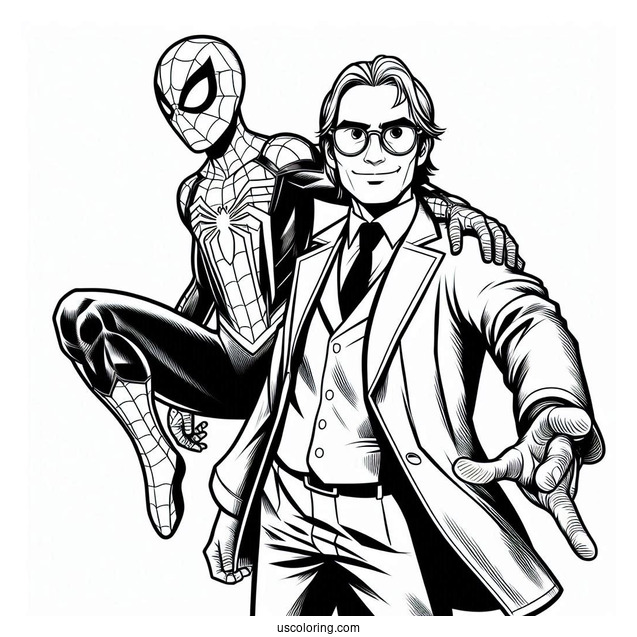 Spider-Man And Ned Leeds Coloring Sheet