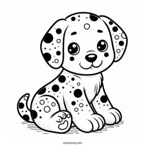 Spotted Puppy Coloring Page For Preschoolers