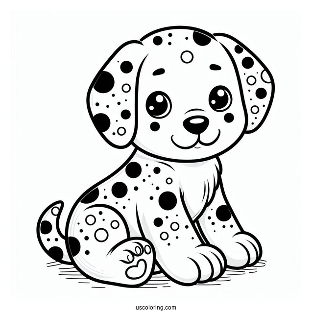 Spotted Puppy Coloring Page For Preschoolers