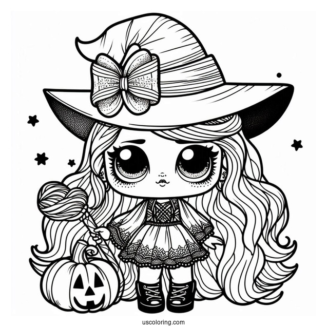 LOL Surprise Doll Dressed As a Witch To Color