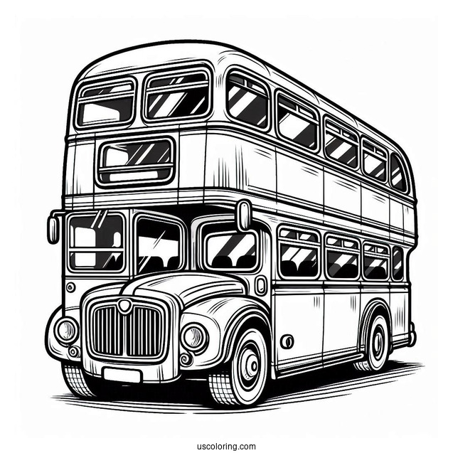 Double Decker Bus Coloring Page