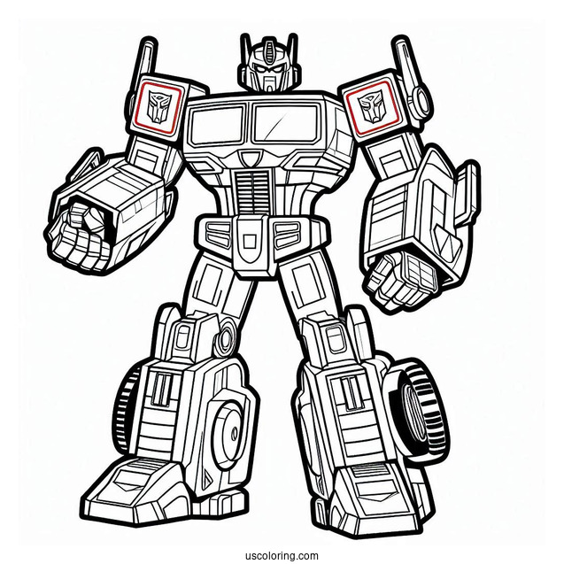 Rescue Bots Coloring Page Optimus Prime Cartoon