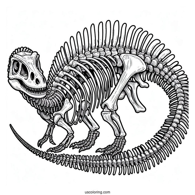 Spinosaurus Coloring Page Skeleton