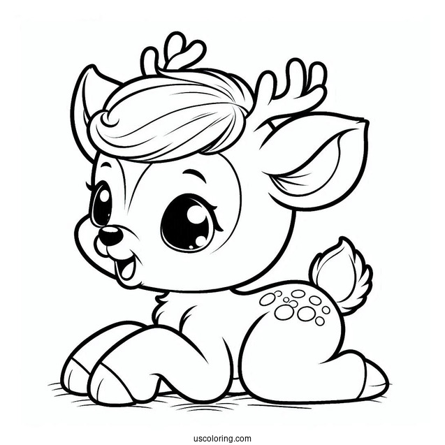 Baby Rudolph Coloring Page