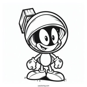 Marvin The Martian Outline Coloring Sheet For Preschoolers