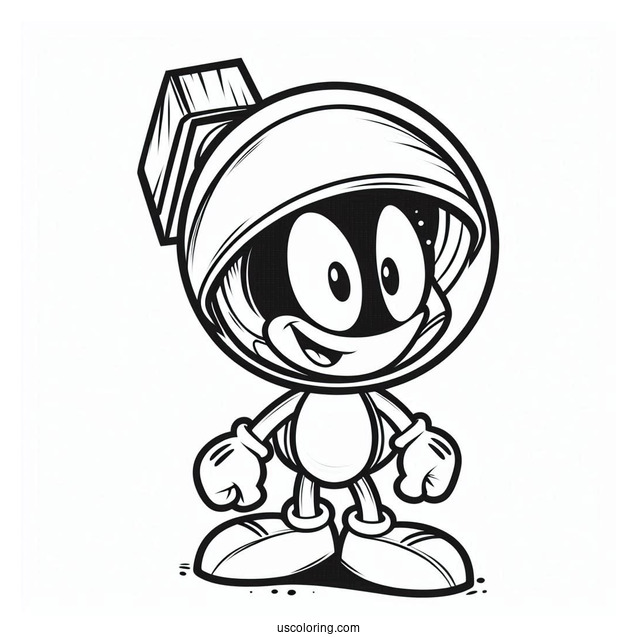 Marvin The Martian Outline Coloring Sheet For Preschoolers