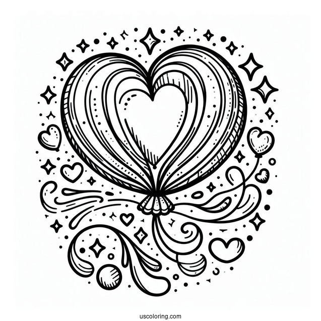 Love Heart Shaped Balloons To Color