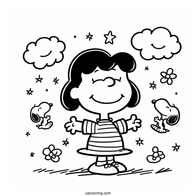 Coloring Sheet Of Lucy From Peanuts