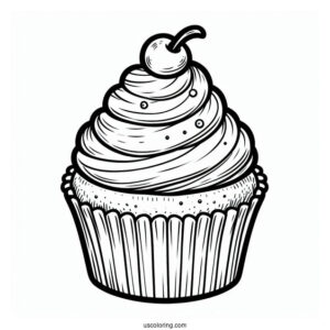 Vanilla Cupcake Coloring Sheet