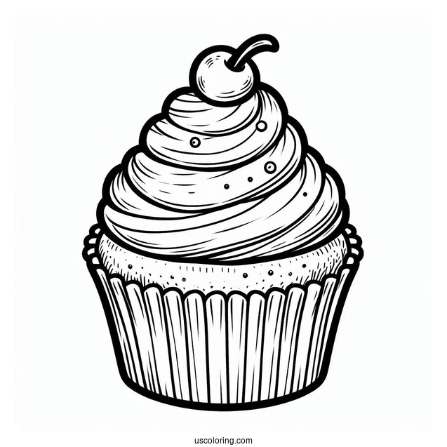 Vanilla Cupcake Coloring Sheet