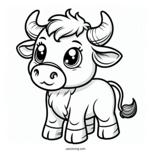 Coloring Page Of Cartoon Bull