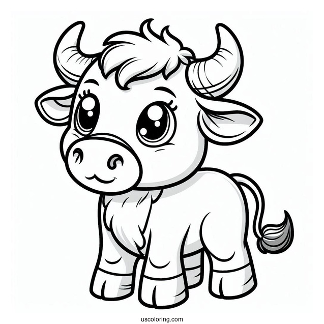 Coloring Page Of Cartoon Bull