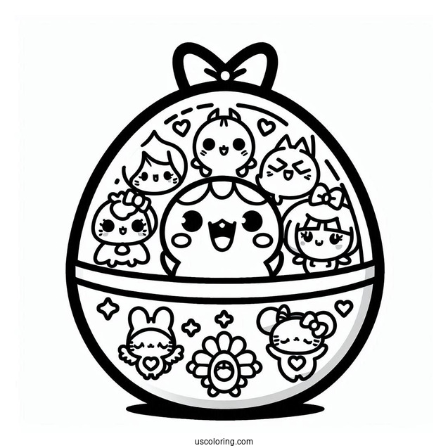 Tamagotchi Coloring Page With Sanrio Characters