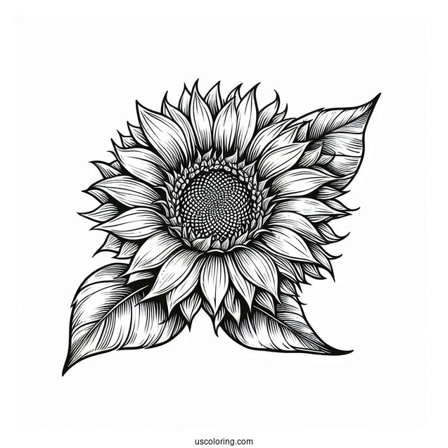 Ultra Fine Sunflower Coloring Sheet
