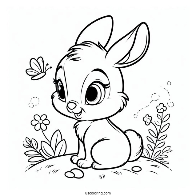 Cute Thumper Bunny Coloring Page