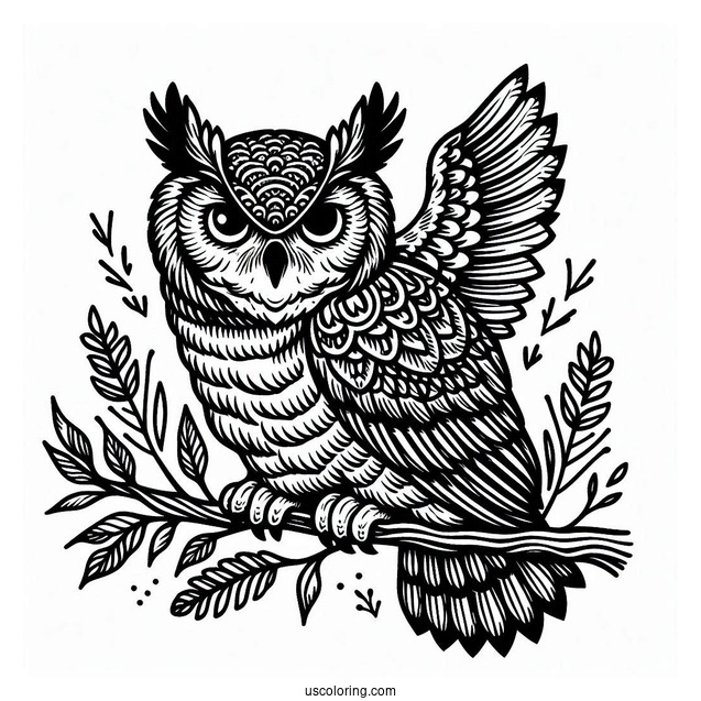 Great Horned Owl To Colorv