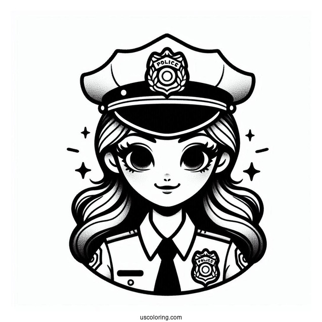 Police Badge Coloring Page