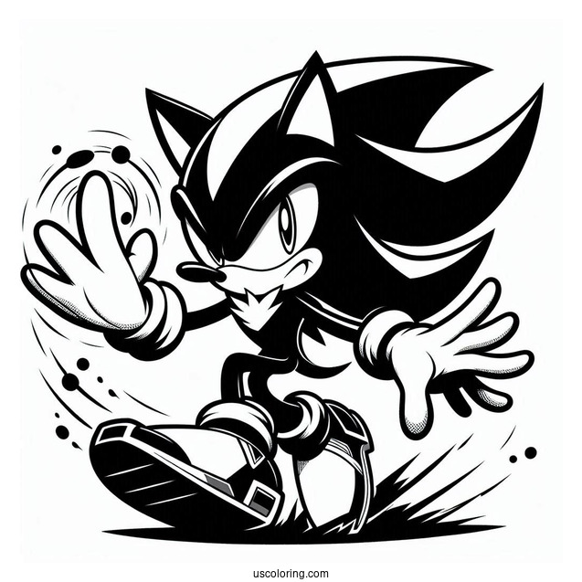 Shadow Coloring Page Attacking Sonic