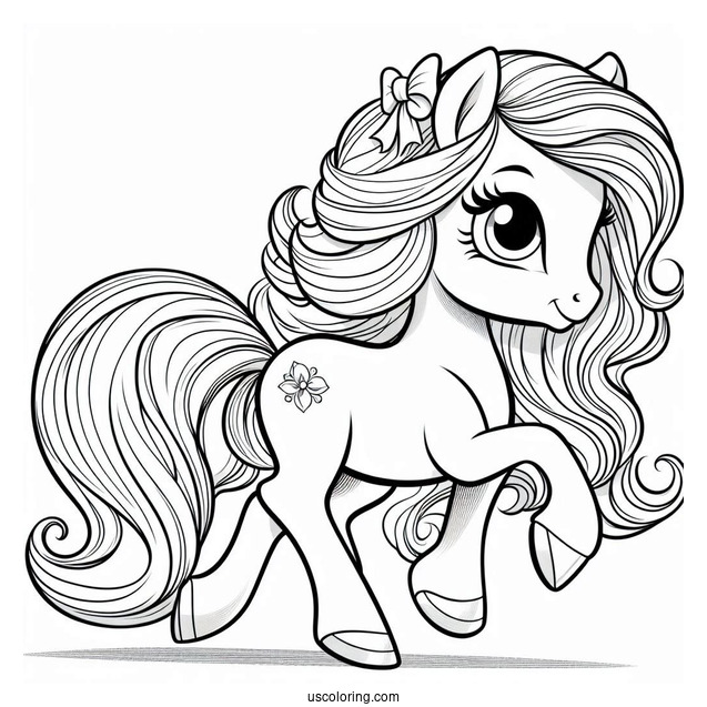 Palace Pets Coloring Page Of Petite The Pony Trotting For Kids