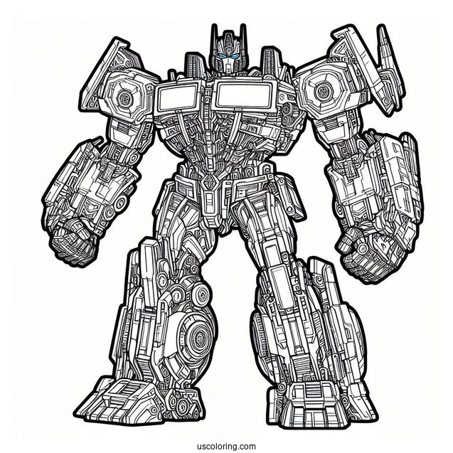 Complex Optimus Prime Coloring Page Autobot Form