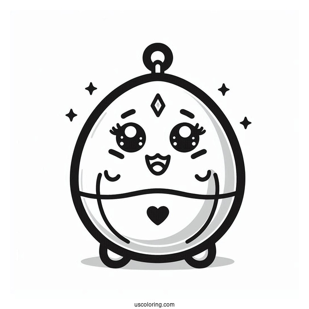 Easy Tamagotchi Coloring Pages Game For Kids