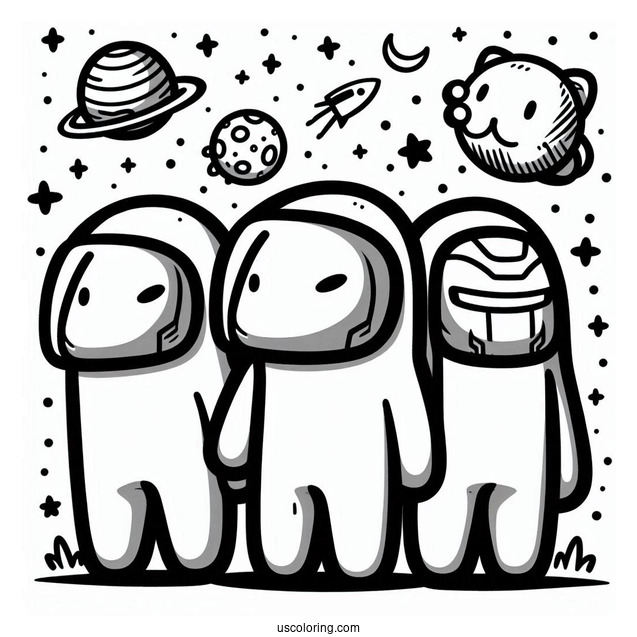 Among Us Black Panther Coloring For Kids