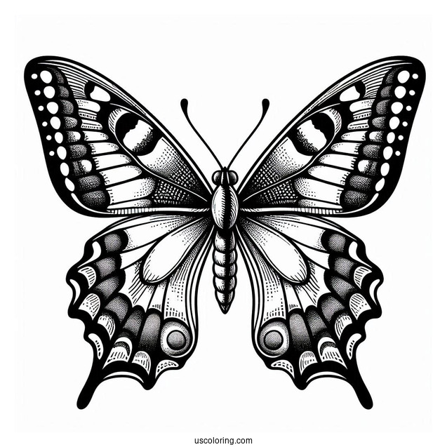 Swallowtail Butterfly With Detailed Wings