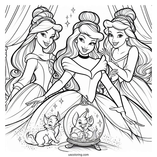 The Wicked Stepsisters From Cinderella Coloring Sheet