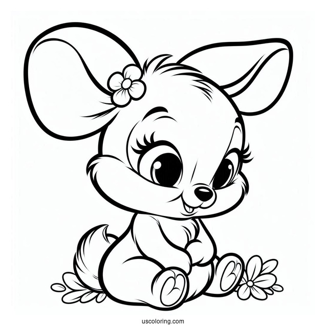 Cute Thumper Bunny Coloring Page