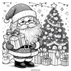 Santa Claus Holding Gifts For Children