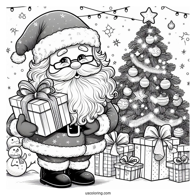 Santa Claus Holding Gifts For Children