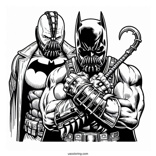 Batman Vs Bane Villan Coloring Page