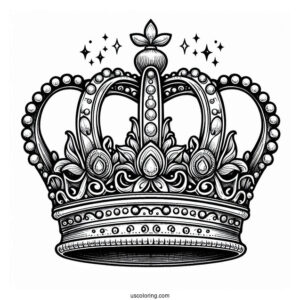 Big Realistic Crown Coloring Page