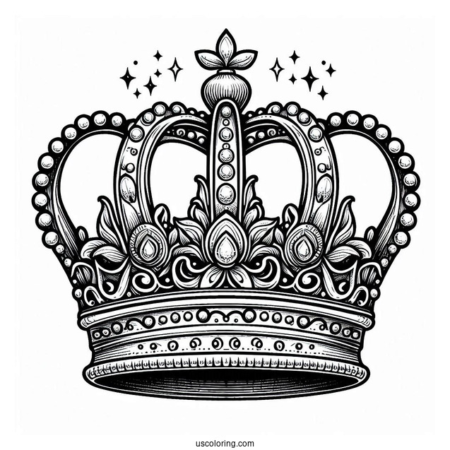 Big Realistic Crown Coloring Page