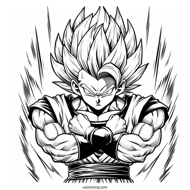 Coloring Page Of Super Saiyan Vegeta