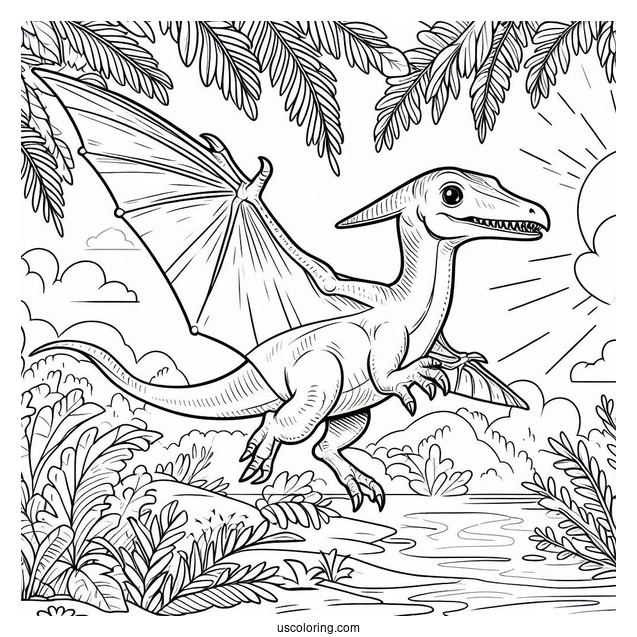 Pteranodon Dinosaur Coloring Page For Kids
