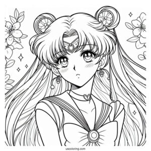 Sailor Mars Rei Hino Coloring Sheet