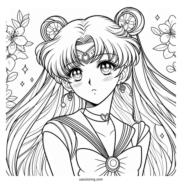 Sailor Mars Rei Hino Coloring Sheet