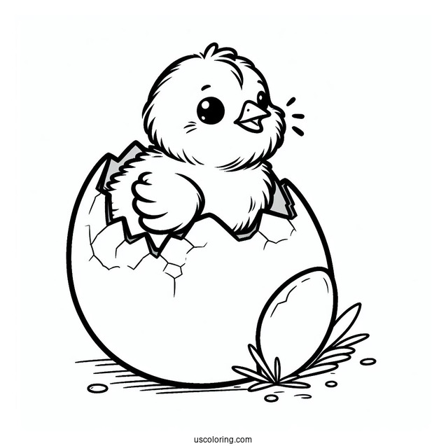 Baby Chick Hatching From Egg To Color