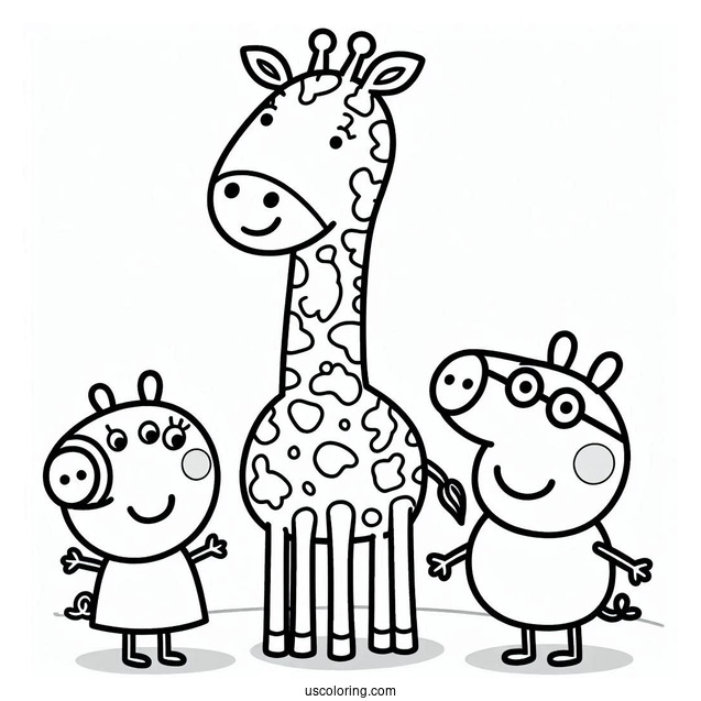 Gerald Giraffe With Family And Peppa