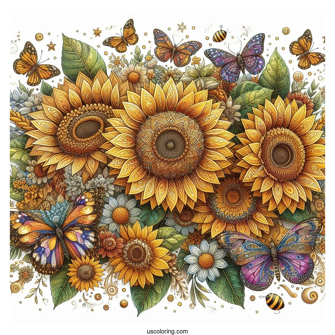 Sunflower Coloring Pages Featured Image