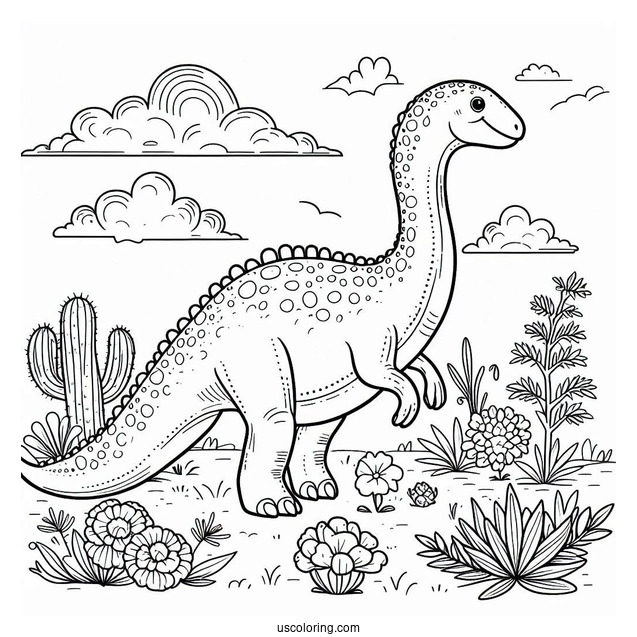 Gentle Amargasaurus Coloring Sheet For Kids