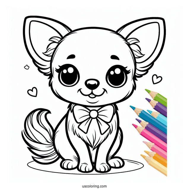 Coloring Page Of Cute Chihuahua