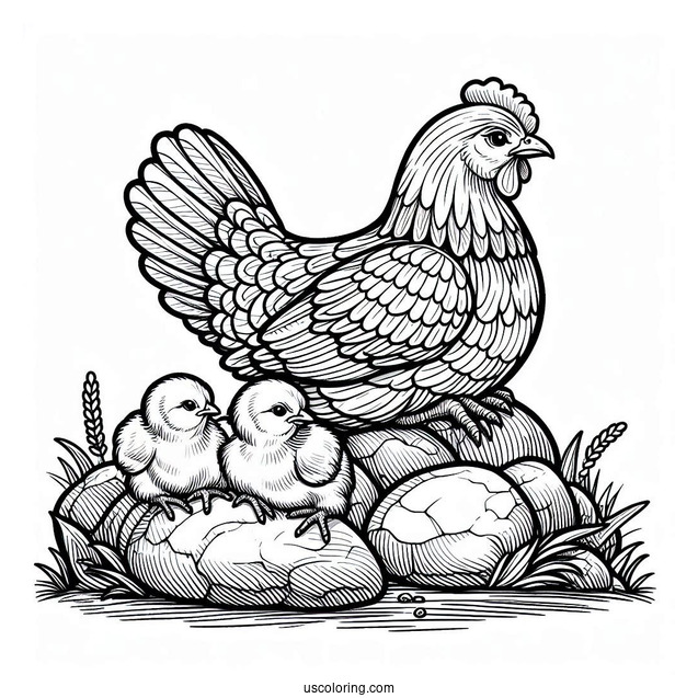 Plymouth Rock Chicken Coloring Sheet