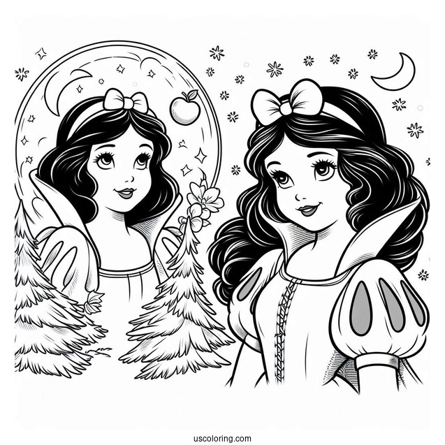 Detailed Snow White Coloring Page