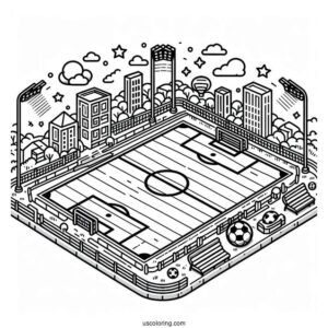 Soccer Pitch Coloring Sheet