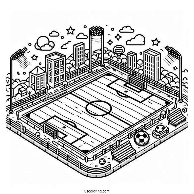 Soccer Pitch Coloring Sheet