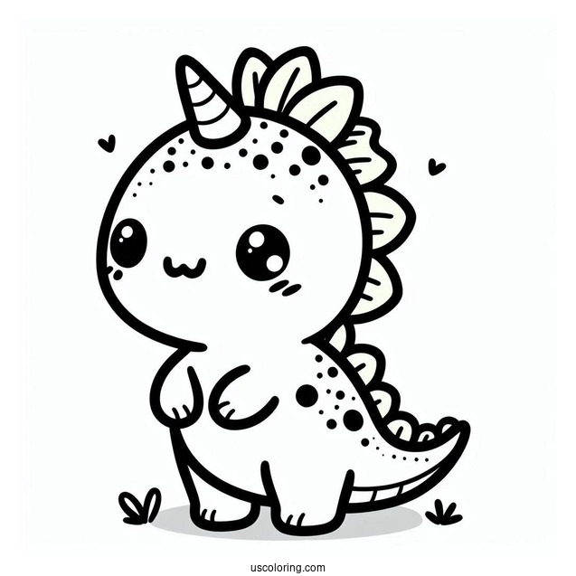 Dinosaur Coloring Page Of Kawaii Leaellynasaurus Coloring Sheet