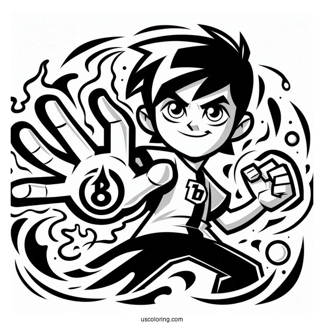 Ben 10 Coloring Page Of Simple Gax Outline