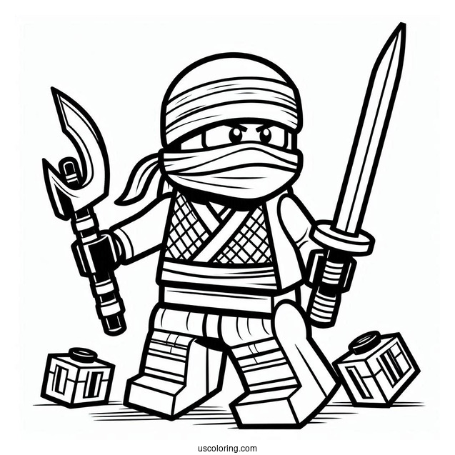 Coloring Page Of Lego Ninja For Kids